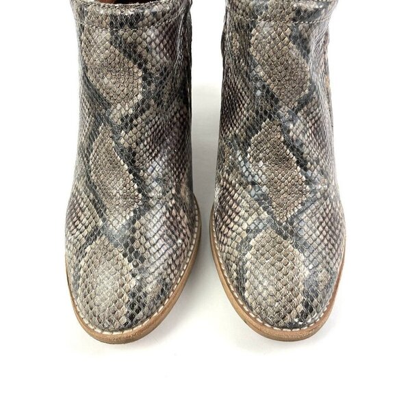 Jeffrey Campbell Rosalee Ankle Boot 7 Snake Skin Leather Python Slip On Bootie - Picture 2 of 10